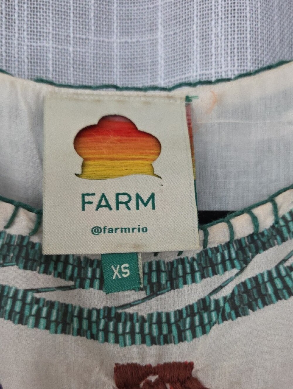 FARM Rio Crab & Shell Embroidered Midi Dress | Rare Coastal Collection | Size XS - Picture 2 of 7